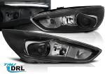 Paire de feux phares Ford Focus 14-18 LED DRL Noir