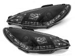 Paire de feux phares Peugeot 206 98-02 Daylight led noir