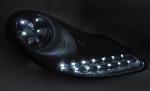 Paire de feux phares Porsche 911 type 996 de 1996 a 2004 Daylight LED Noir Mat