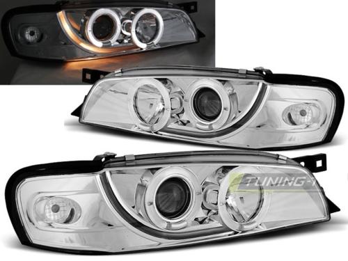 Paire feux Phares Subaru Impreza 1993 a 2000 Angel eyes chrome