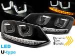 Paire de feux phares VW Polo 6R 09-14 led U-Type noir