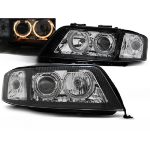 Paire de feux phares Audi A6 C5 de 1999 a 2001 angel eyes xenon noir