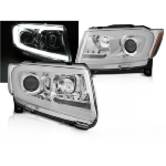 Paire de feux phares Jeep Grand Cherokee de 2011 a 2013 LED LTI chrome