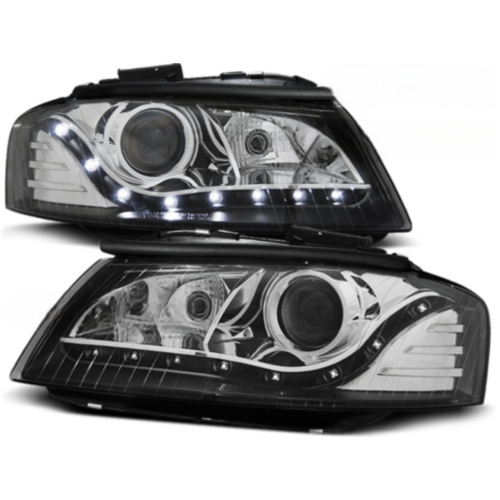 Paire de feux phares Audi A3 8P de 2003 a 2008 Daylight led noir