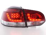 Paire de feux arrire VW Volkswagen Golf 6 2008 a 2012 Rouge Chrome Led