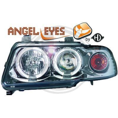 Paire Phares avant Angel Eyes Audi A4 B5 Berline 1994 a 1999 Chrome