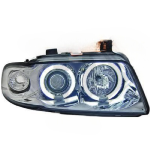 Paire Phares avant Angel Eyes CCFL Audi A4 B5 Berline 1994 a 1998 Chrome