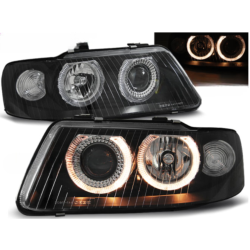 Paire de feux phares Audi A3 8L de 2000 a 2003 angel eyes noir
