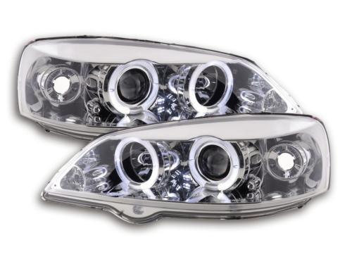 Paire de feux phares Angel Eyes Opel Astra G 98-03 Chrome
