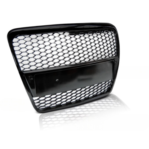 Calandre Avant pour Audi A6 C6 Look Sport de 04/2004 a 2008 Noir brillant