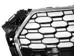 Calandre Avant pour Audi A4 B9 de 2015 a 2019 Look Sport Noir et Chrome - PDC