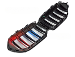 Grille de calandre avant BMW Serie 2 F44 Gran coupe de 2019 a 2024 Noir brillant + tricolore