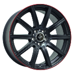 Jante Keskin KT16 19x9.5 ET45 5/112 MATT BLACK LIP RED