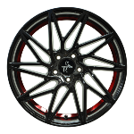 Jante Keskin KT20 20x8.5 ET30 5/112 BLACK PAINTED RED INSIDE