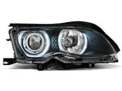 Paire de phares BMW serie 3 E46 Berline de 2001 a 2005 angel eyes CCFL noir