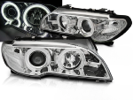 Paire de phares BMW serie 3 E46 Coupe de 2003 a 2006 angel eyes CCFL chrome