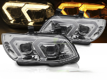 Paire de feux phares BMW serie 3 E92 / E93 de 2010 a 2013 LED DRL Yellow chrome