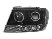 Paire de feux phares Jeep Grand Cherokee de 1999 a 05/2005 angel eyes noir