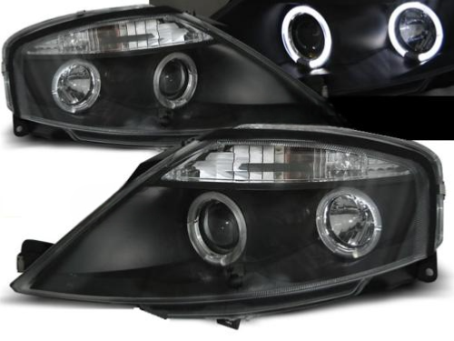 Paire de feux phares Citroen C3 02-09 angel eyes noir