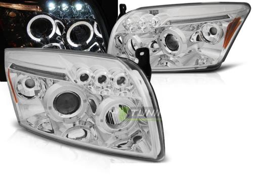 Paire de feux phares Dodge Caliber 06-12 Angel Eyes chrome