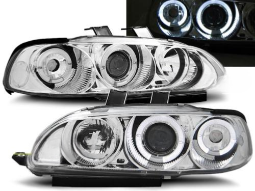 Paire de feux phares Honda Civic 91-95 4 portes Angel eyes chrome