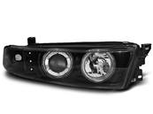 Paire de feux phares Mitsubishi Galant Angel eyes CCFL 96-06 noir