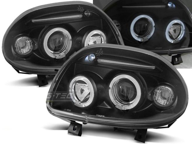 Phares Renault Clio MK3 01-05 avec 2 Anneaux lumineux Angel Eyes