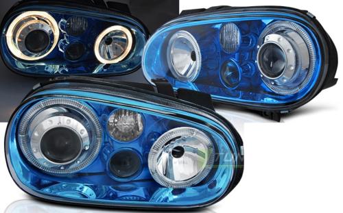 Paire de feux phares VW Golf 4 97-03 angel eyes bleus