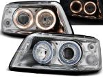 Paire de feux phares VW T5 03-09 angel eyes chrome