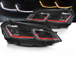 Paire de feux phares VW Golf 7 de 2013 a 2017 FULL LED DRL Dyn Rouge