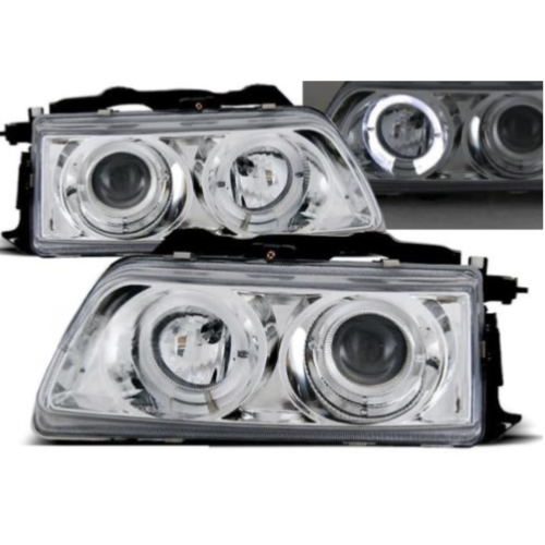 Paire de feux phares Honda CRX 90-92 angel eyes chrome