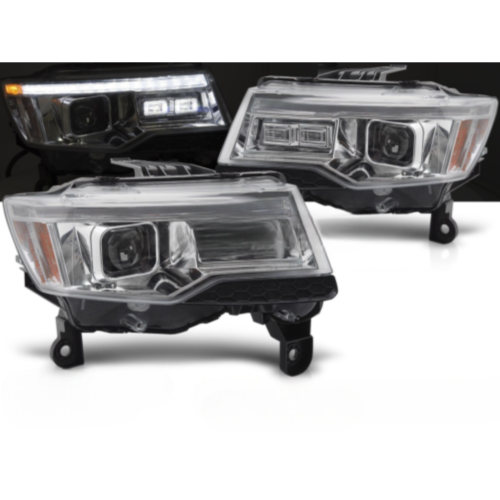 Paire de feux phares Jeep Grand Cherokee de 2016 a 2021 LED Dyn Chrome