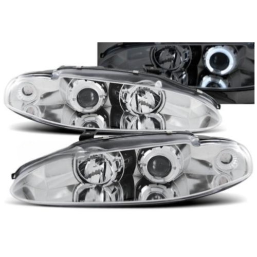 Paire de feux phares Mitsubishi Eclipse 95-96 angel eyes chrome