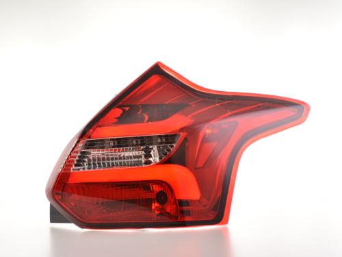 Paire feux arrière Ford Focus 3 de 2011 a 2014 Rouge Chrome Led