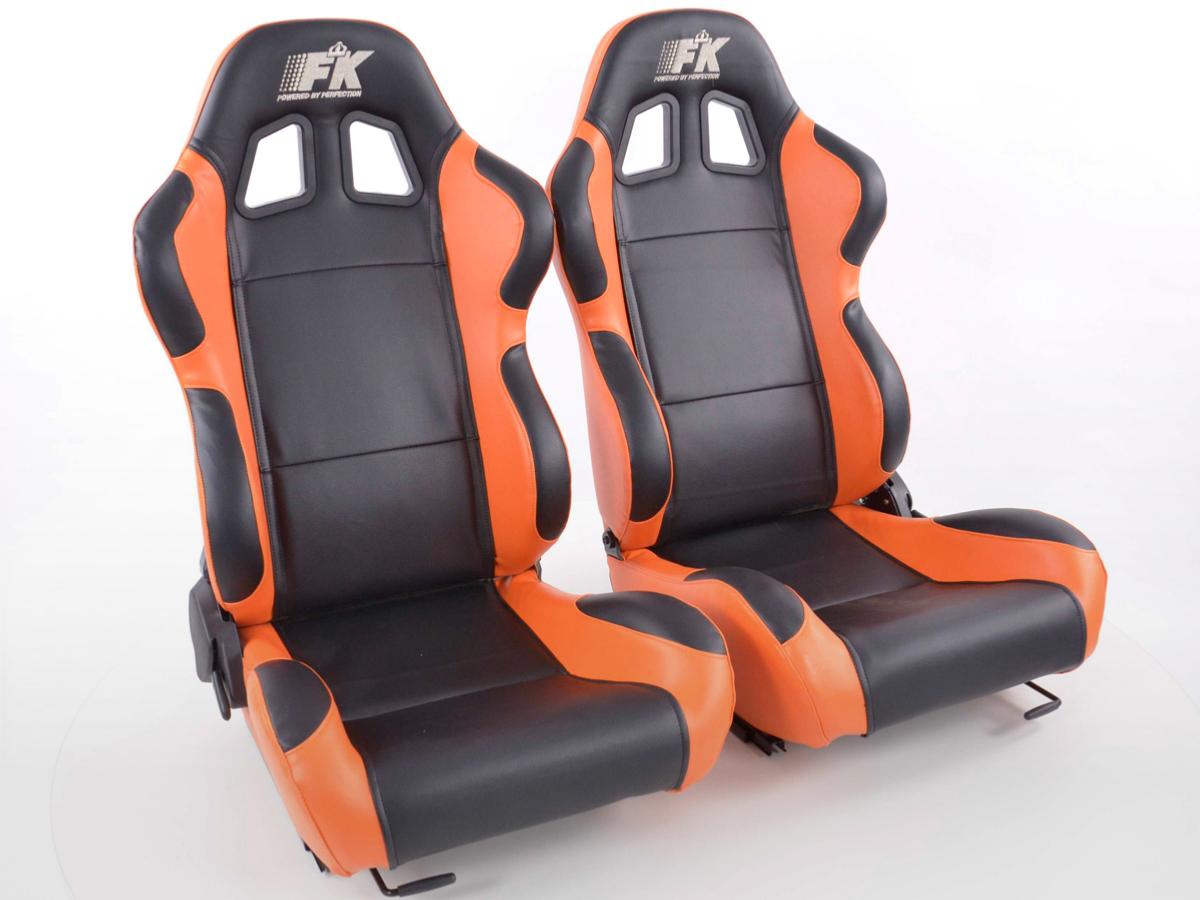 Siège Baquet Sport MR - Simili Cuir Noir Et Textile - Dossier Réglable - Inclut Glissières
