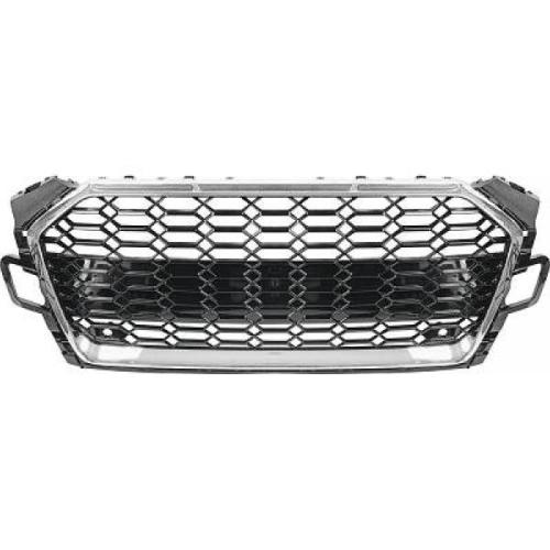 Grille Calandre en ABS Audi A5 B9 2019 a 2022 Look Sport Noir/Chrome PDC