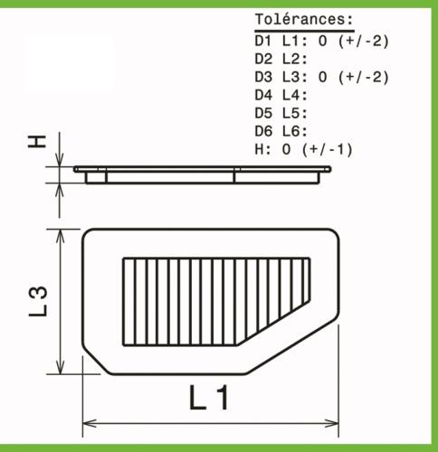 Filtre a air Green pour Porsche 911 Carrera de 1995 a 1997 3.6Li-300cv