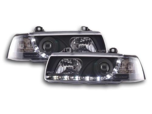 Paire de feux phares Daylight Led BMW serie 3 Berline E36 92-98 Noir