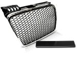 Grille de calandre pour Audi A4 B7 de 11/2004 a 03/2008 look Sport Chrome et Noir