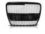 Calandre Avant pour Audi A6 C6 Look Sport de 04/2004 a 2008 Noir brillant