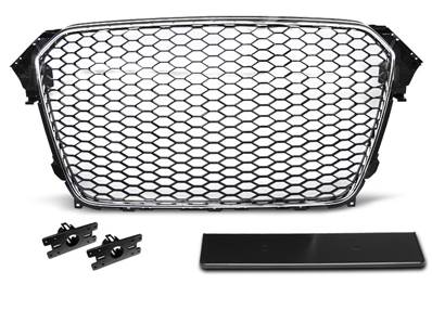 Calandre pour Audi A4 B8 de 11/2011 a 2015 look Sport Chrome et noir