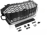 Grille Calandre avant ABS Audi A4 B9 de 2020 a 2023 Chrome et Noir Look Sport