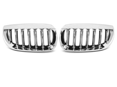 Paire de grilles de calandre BMW X3 E83 de 2004 a 2006 Chrome