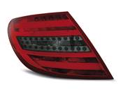 Paire feux arriere Mercedes classe C W204 berline 07-10 rouge fume led LTI