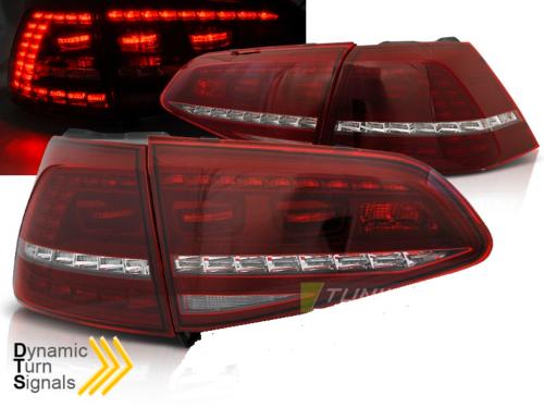 Paire de feux arriere VW Golf 7 13-17 LED Look R rouge blanc