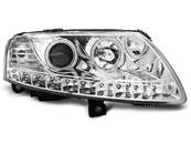 Paire de feux phares Audi A6 C6 04-08 Daylight Angel eyes led chrome