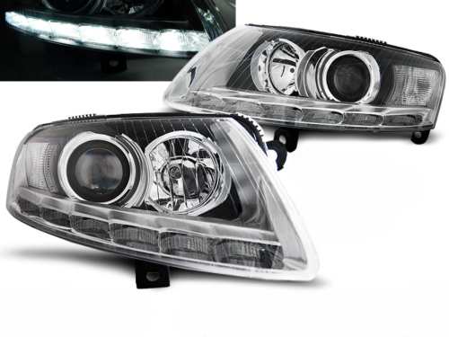 Paire de feux phares Audi A6 C6 de 2004 a 2008 xenon Daylight DRL led chrome