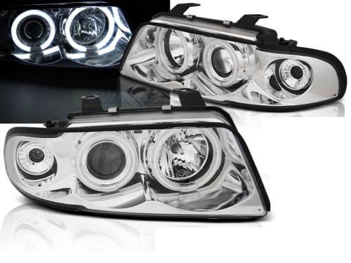 Paire de feux phares Audi A4 B5 de 1994 a 1998 angel eyes CCFL chrome