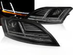 Paire feux phares Audi TT 8J de 2010 a 2014 Daylight led DRL noir Xenon AFS