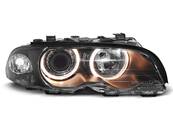Paire de phares BMW serie 3 E46 Coupe de 1999 a 2003 angel eyes noir
